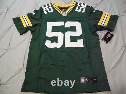 Clay Matthews Green Bay Packers Authentic Home Green Nike ELite Jersey Sz 44