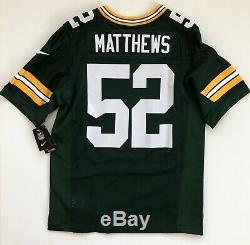 Clay Matthews Green Bay Packers Nike Elite Authentic On-Field Jersey 44 Large