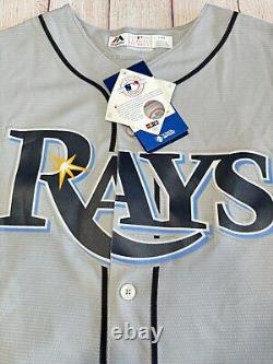 Corey Dickerson Signed Tampa Bay Rays Mlb Size Large Gray Blue Nwt