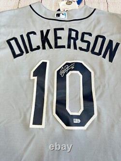 Corey Dickerson Signed Tampa Bay Rays Mlb Size Large Gray Blue Nwt