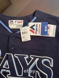 Evan Longoria #3 Tampa Bay Rays Authentic Majestic On-Field BP/ST Jersey 48/XL