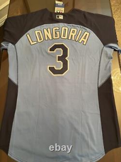 Evan Longoria #3 Tampa Bay Rays Authentic Majestic On-Field BP/ST Jersey 48/XL