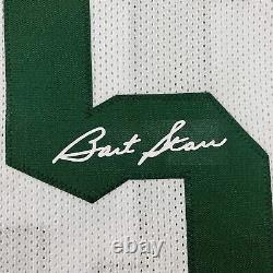 Framed Facsimile Autographed Bart Starr 33x42 Green Bay White Reprint Jersey
