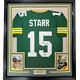 Framed Facsimile Autographed Bart Starr 33x42 Green Reprint Laser Auto Jersey