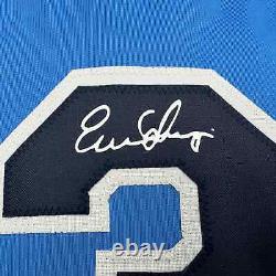 Framed Facsimile Autographed Evan Longoria 35x39 Tampa Bay Blue Reprint Jersey