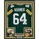 Framed Facsimile Autographed Jerry Kramer 35x39 Green Bay Green Reprint Jersey