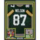 Framed Facsimile Autographed Jordy Nelson 35x39 Green Bay Green Reprint Jersey