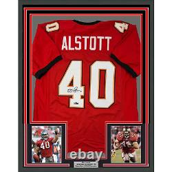 Framed Facsimile Autographed Mike Alstott 35x39 Tampa Bay Red Reprint Jersey