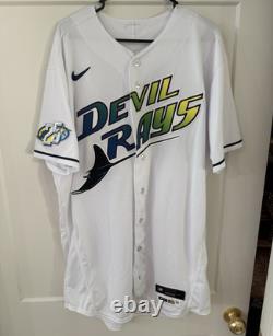 GAME USED Tampa Bay Devil Rays Burr #61 size 48 with sleeve patch