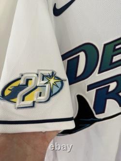 GAME USED Tampa Bay Devil Rays Burr #61 size 48 with sleeve patch