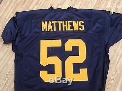 Green Bay Acme Packers #52 Clay Matthews NFL Football Jersey Size 52 Reebok