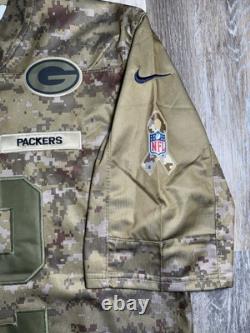 Green Bay Packers Aaron Rodgers #12 Salute to Service Camo Jersey Men's Large