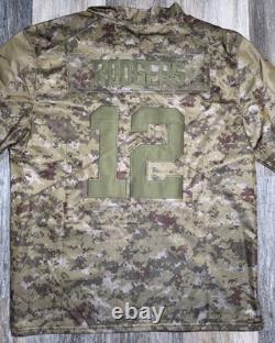 Green Bay Packers Aaron Rodgers #12 Salute to Service Camo Jersey Men's Large