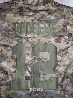 Green Bay Packers Aaron Rodgers #12 Salute to Service Camo Jersey Men's Large