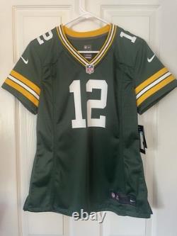 Green Bay Packers Aaron Rodgers Woman's Green Nike Jersey Size M New With Tags