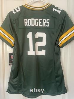 Green Bay Packers Aaron Rodgers Woman's Green Nike Jersey Size M New With Tags