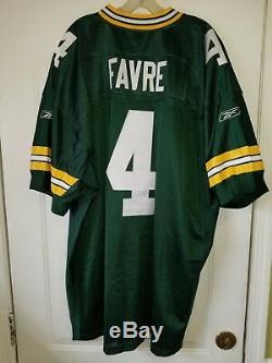 Green Bay Packers BRETT FAVRE #4 REEBOK Authentic GREEN Football Jersey size 56