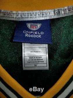 Green Bay Packers BRETT FAVRE #4 REEBOK Authentic GREEN Football Jersey size 56