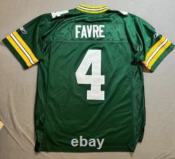 Green Bay Packers Brett Favre #4 Reebok Jersey Mens L Green Helmet Tag Y2K NWOT