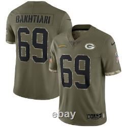 Green Bay Packers David Bakhtiari #69 Jersey Nike Olive/Camo Salute to Service