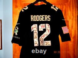 Green Bay Packers NIKE AARON ROGERS Black Camo SALUTE OF SERVICE Jersey, SIZE L