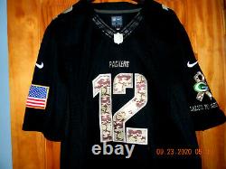 Green Bay Packers NIKE AARON ROGERS Black Camo SALUTE OF SERVICE Jersey, SIZE L