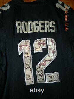 Green Bay Packers NIKE AARON ROGERS Black Camo SALUTE OF SERVICE Jersey, SIZE L