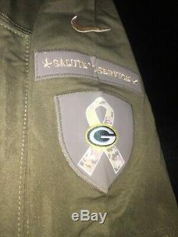 Green Bay Packers Rodgers Green Camo Salute to Service Mens Medium Nike Jersey
