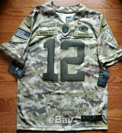 Green Bay Packers Rodgers Green Camo Salute to Service Mens Medium Nike Jersey M