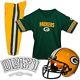 Green Bay Packers Uniform Set Youth Nfl Football Jersey Helmet Kid Costume Small