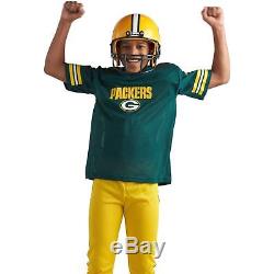 Green Bay Packers Uniform Set Youth NFL Football Jersey Helmet Kid Costume Small