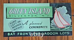 Green Island Silverton NJ Vintage Advertising Sign 1940s-50s Barnegat Bay
