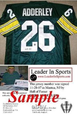HERB ADDERLEY autographed jersey Green Bay Packers Hall of Fame Inscription
