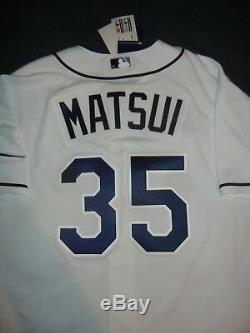 HIDEKI MATSUI AUTHENTIC Majestic TAMPA BAY RAYS White Jersey 52 2XL Yankees A's