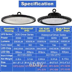 High Bay Lights 500W 50,000Lm 6500K Super Bright Commercial Warehouse Ufo Lights