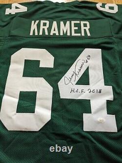 JERRY KRAMER HOF Autographed Auto Jersey Green Bay Packers 64 NEW 2018 JSA COA