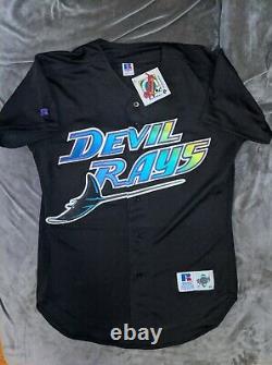 JOSE CANSECO Russell Athletic AUTHENTIC TAMPA BAY DEVIL RAYS Black Jersey 44 NWT