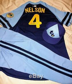 Jamie Nelson Tampa Bay Rays Turn Back The Clock Autographed Jersey Set MLB COA