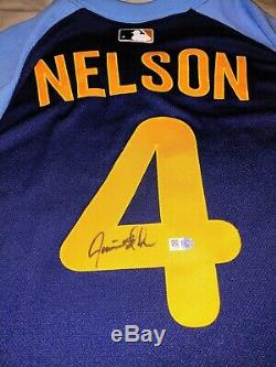 Jamie Nelson Tampa Bay Rays Turn Back The Clock Autographed Jersey Set MLB COA