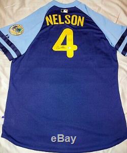 Jamie Nelson Tampa Bay Rays Turn Back The Clock Autographed Jersey Set MLB COA