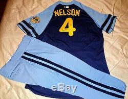 Jamie Nelson Tampa Bay Rays Turn Back The Clock Autographed Jersey Set MLB COA