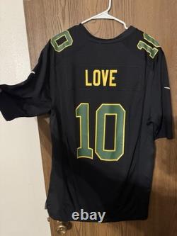 Jordan Love #10 Nike Green Bay Packers NFL Jersey Black Size L