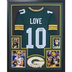 Jordan Love Framed Signed Jersey Beckett Autographed Green Bay Packers 4P