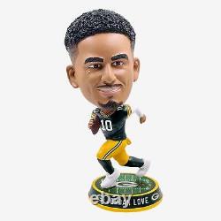 Jordan Love Green Bay Packers Field Stripe Home Jersey Bighead Bobblehead NFL