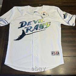 Jose Canseco 1999 Tampa Bay Devil Rays Men's Home White Throwback Jersey LRG NWT