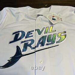 Jose Canseco 1999 Tampa Bay Devil Rays Men's Home White Throwback Jersey LRG NWT