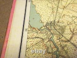 LARGE 3-ft Linen-Backed Original Antique Map Southern Interior New Jersey 1888