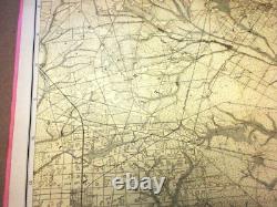 LARGE 3-ft Linen-Backed Original Antique Map Southern Interior New Jersey 1888