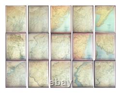 LARGE 3-ft Linen-Backed Original Antique Map Southern Interior New Jersey 1888