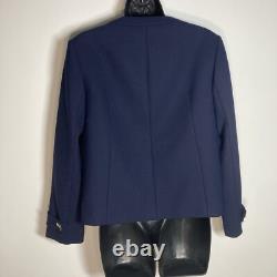 LK Bennett 8 jacket bay blue double breasted Sloane wool blend stretch boxy new